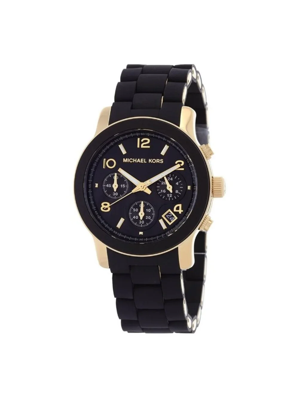 NWT Michael Kors Runway Chronograph Quartz Black Dial Ladies Watch
